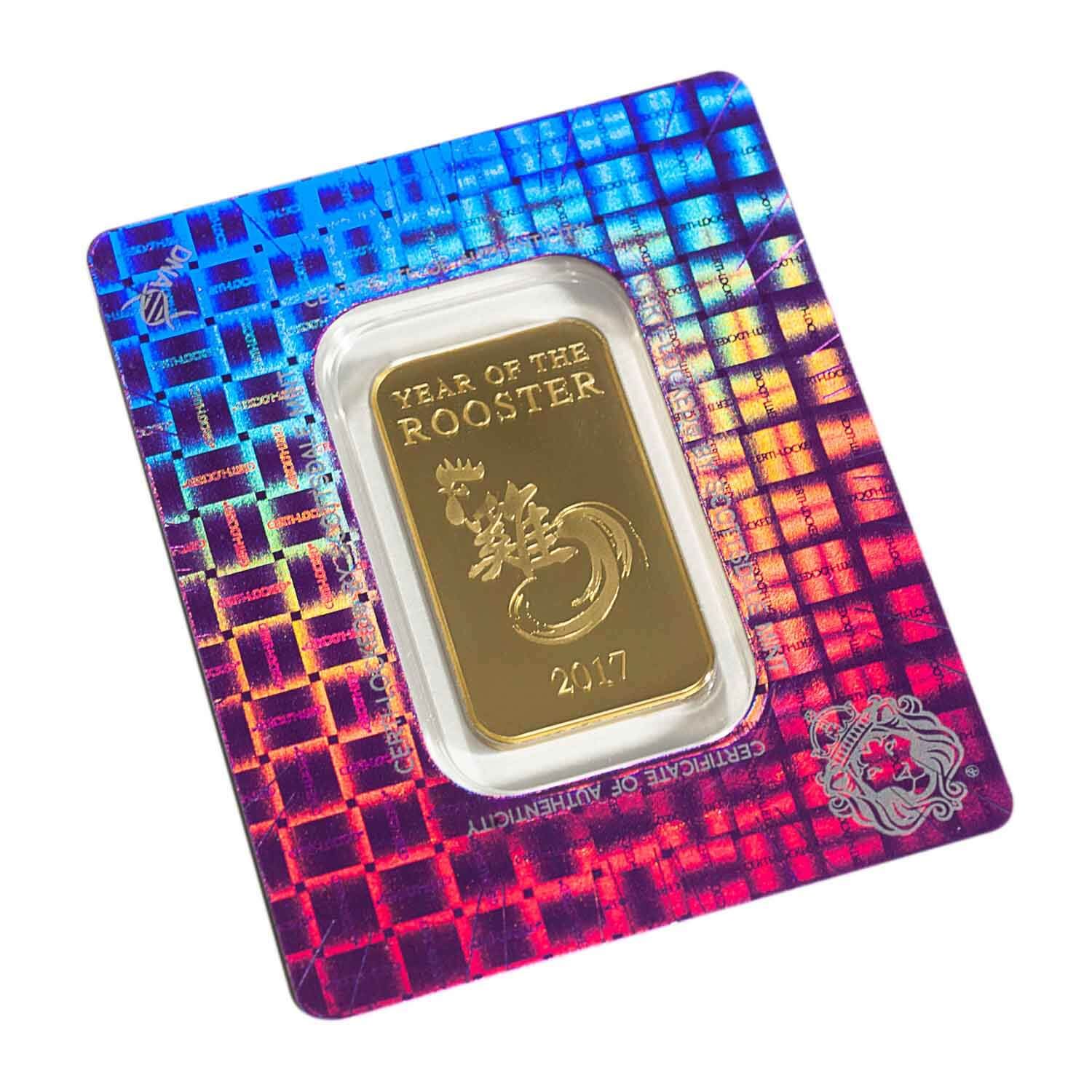 Scottsdale Mint | 2017 Year of the Rooster 1oz Gold Bar