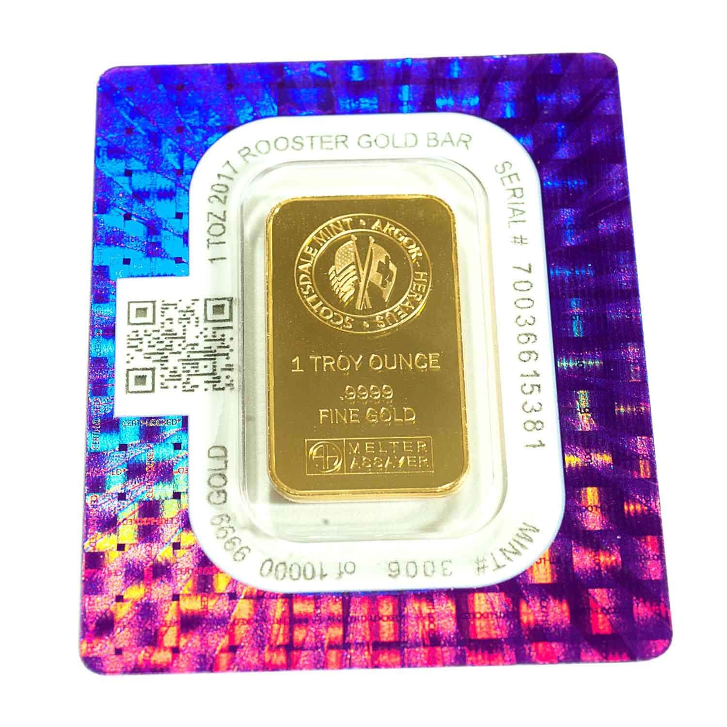 Scottsdale Mint | 2017 Year of the Rooster 1oz Gold Bar