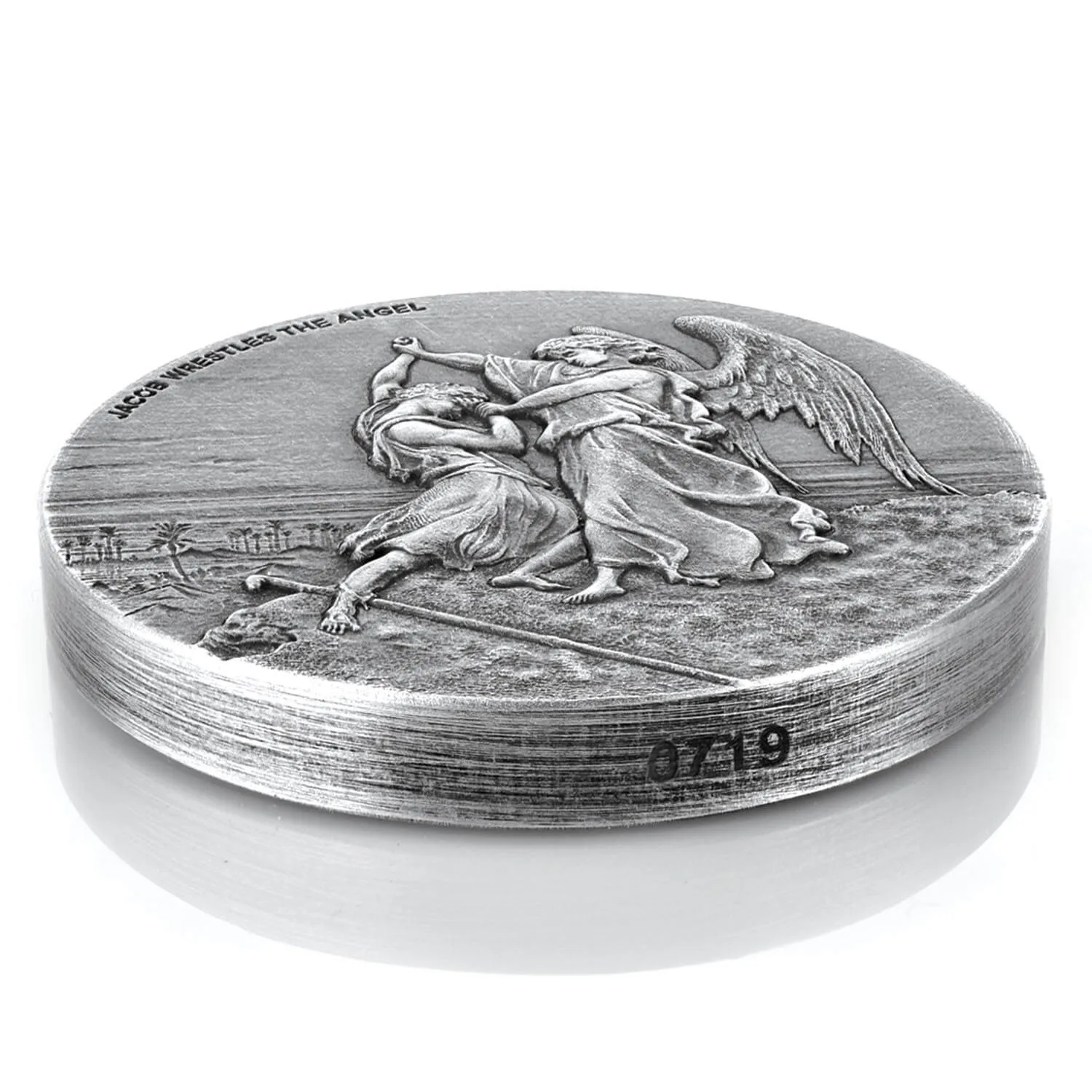 2017 Biblical Series | Jacob Wrestles The Angel 2 oz Silver Coin
