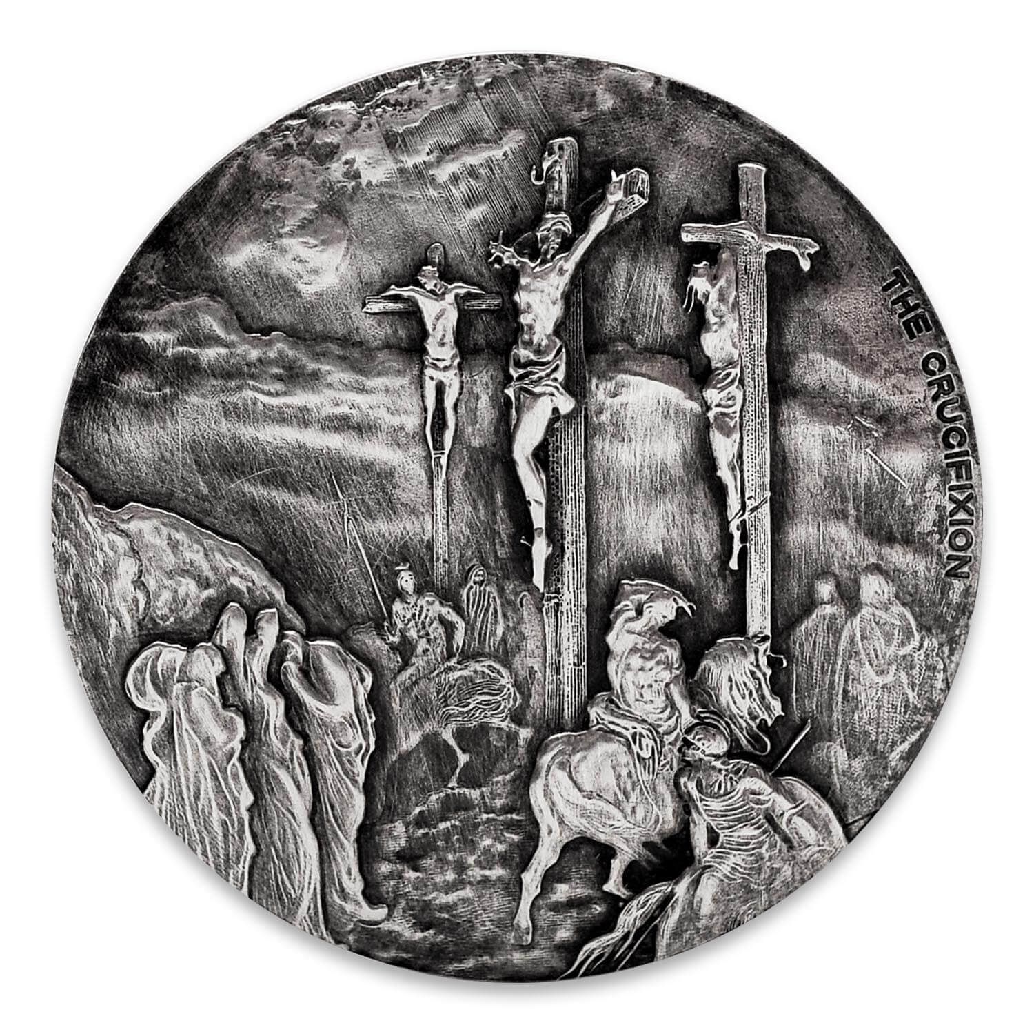 聖母と天使　2セット純銀 2015 Biblical Series | The Crucifixion 2 Oz Silver Coin
