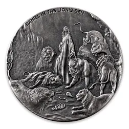 2016 Biblical Series | Daniel in the Lion's Den 2 Oz Silver Coin