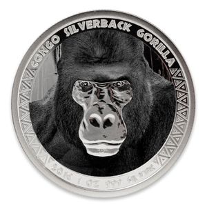 2020 Republic of Congo 1 oz .999 Silver Silverback Gorilla - CV Coins & Collectables