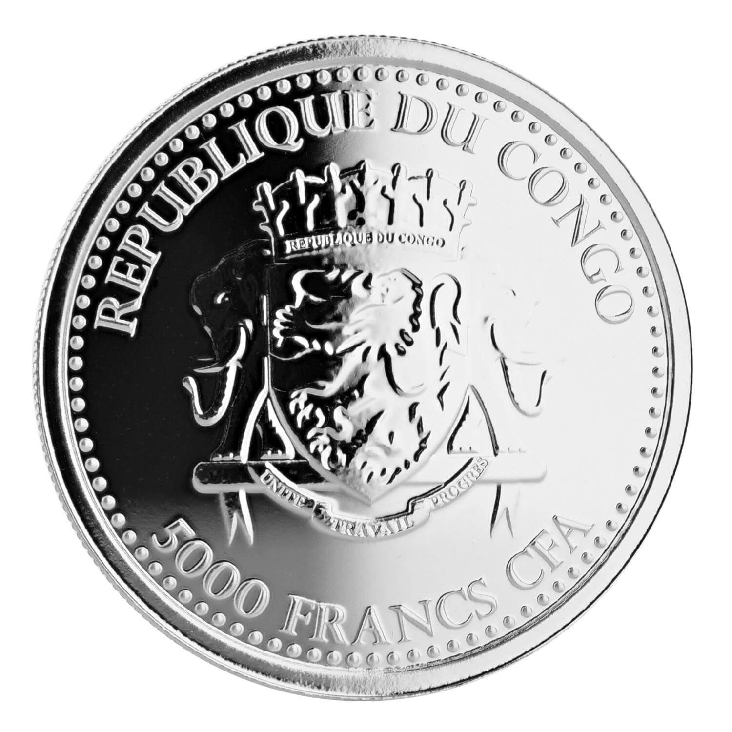 2016 Congo Gorilla 1oz Silver Colorized Coin