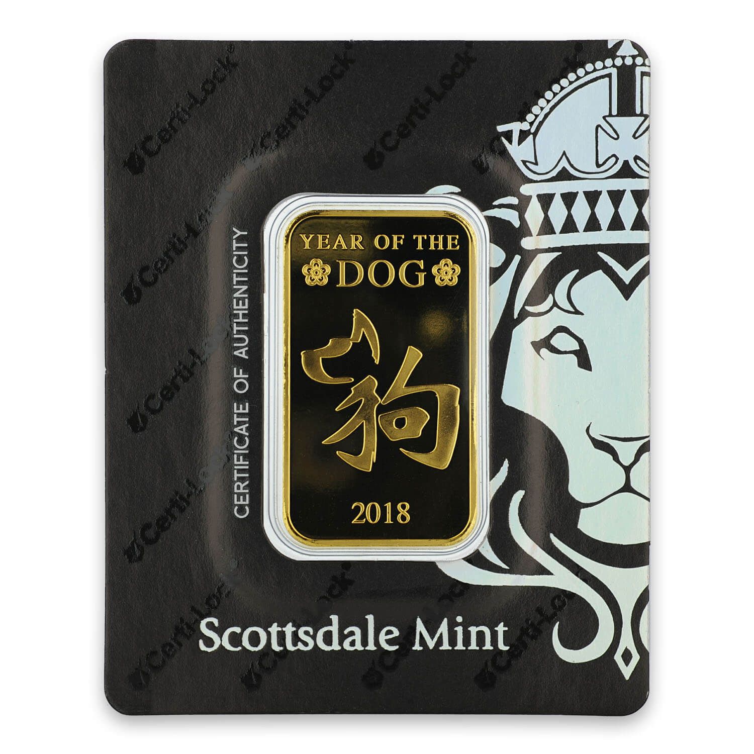 2018 Year of the Dog 1 oz Gold Bar
