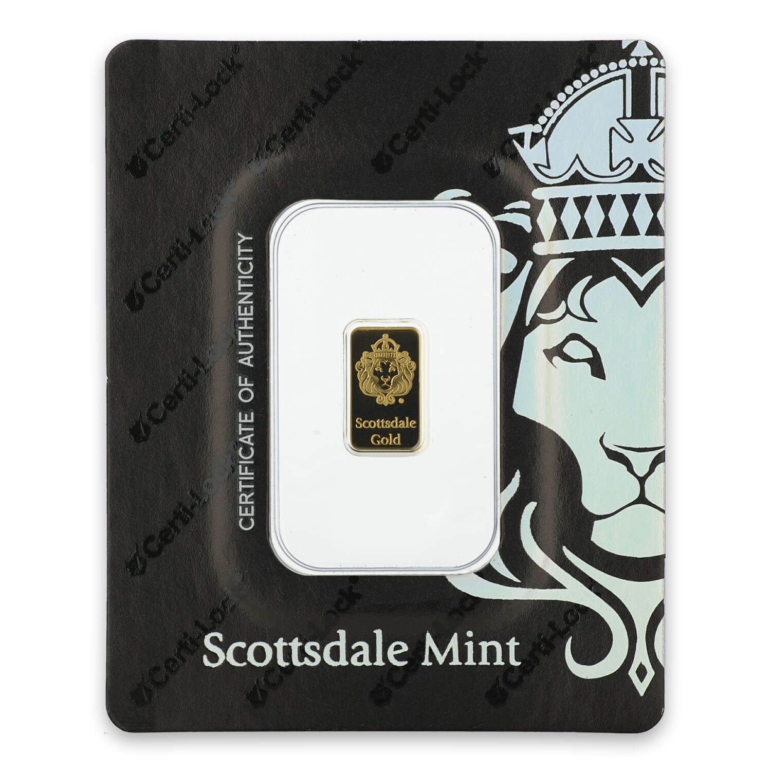 Scottsdale Gold 1 g Lion Gold Bar
