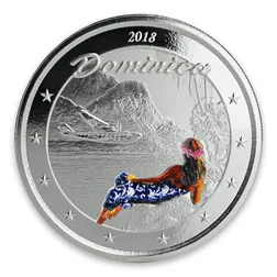 2018 EC8 Dominica "The Nature Isle" 1 oz Silver Color Coin
