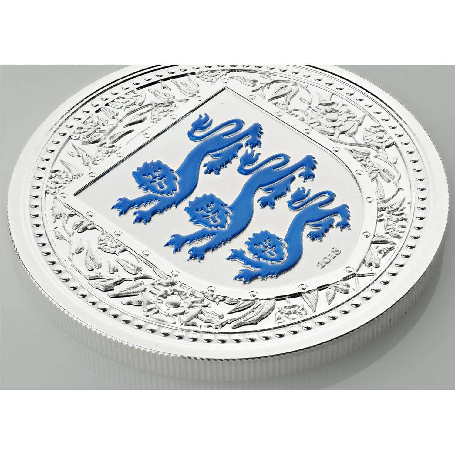 2018 Royal Arms of England 1 oz Silver Color Coin (Blue)