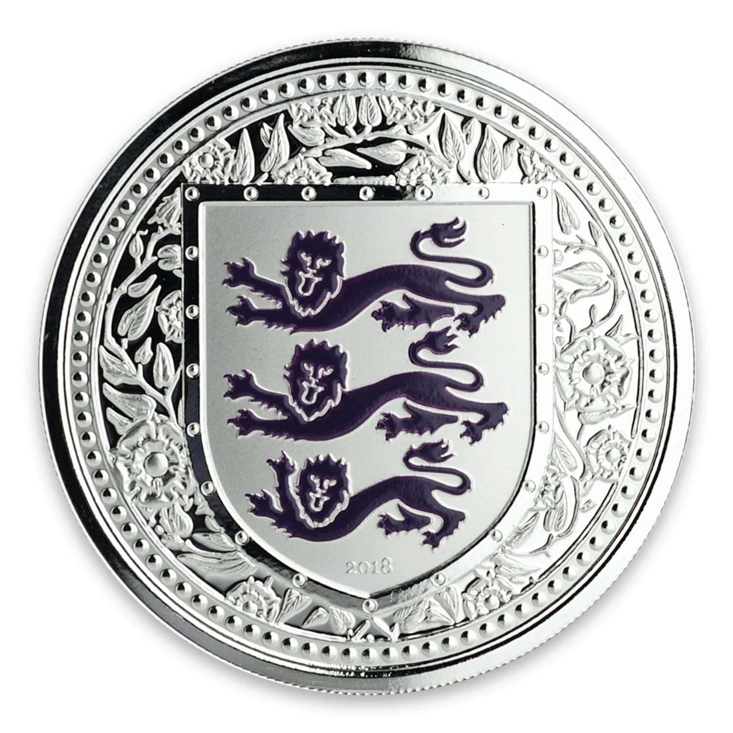 2018 Royal Arms of England 1 oz Silver Color Coin (Purple)