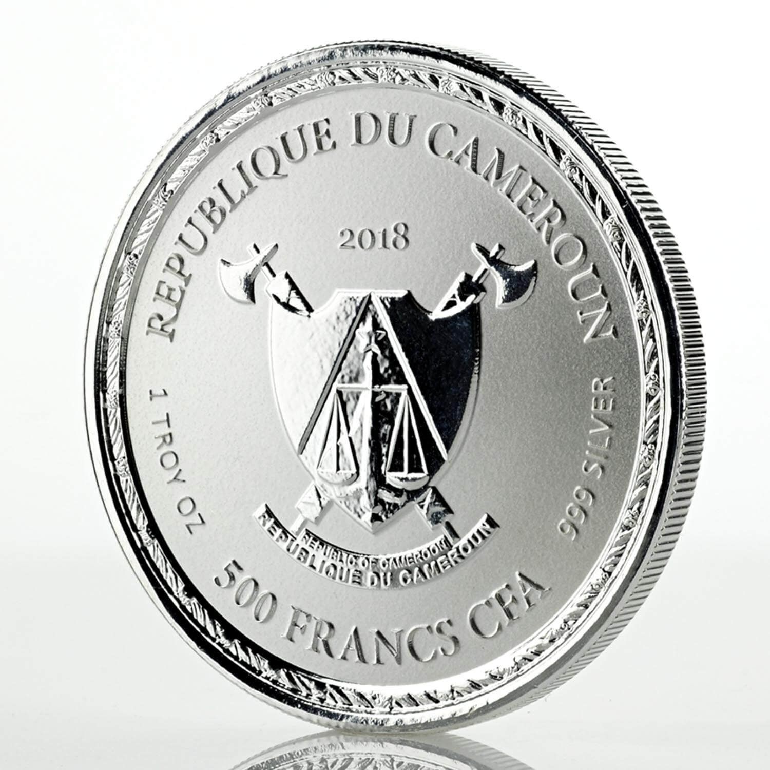 2018 Cameroon Imperial Dragon 1 oz Silver Coin