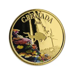 2018 EC8 Grenada "Diving Paradise" 1 oz Gold Color Coin