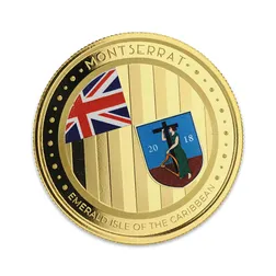 2018 EC8 Montserrat "Emerald Isle of the Caribbean" 1 oz Gold Color Coin