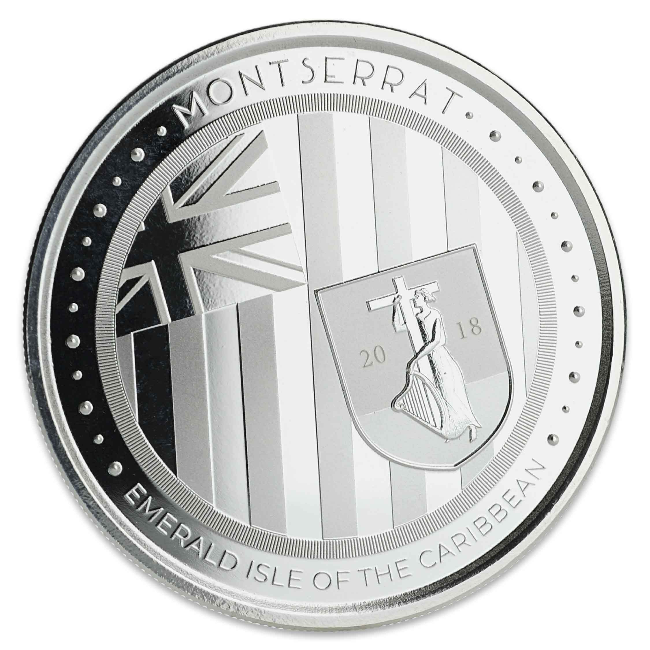 2018 EC8 Montserrat “Emerald Isle of the Caribbean” 1 oz Silver Coin