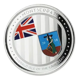 2018 EC8 Montserrat "Emerald Isle of the Caribbean" 1 oz Silver Color Coin