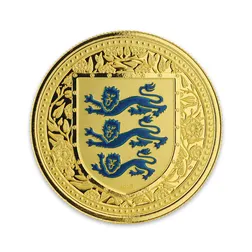 2018 Royal Arms of England 1 oz Gold Color Coin (Blue)