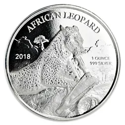 2018 Ghana African Leopard 1 oz Silver Coin