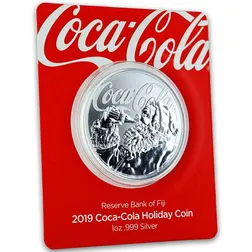 2019 Fiji Coca-Cola Santa 1 oz Silver Holiday Coin