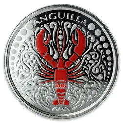 2018 EC8 Anguilla Lobster 1 oz Silver Color Coin