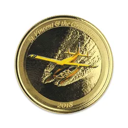 2018 EC8 St. Vincent & the Grenadines Seaplane 1 oz Gold Color Coin
