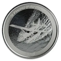 2018 EC8 St. Vincent & the Grenadines Seaplane 1 oz Silver Coin