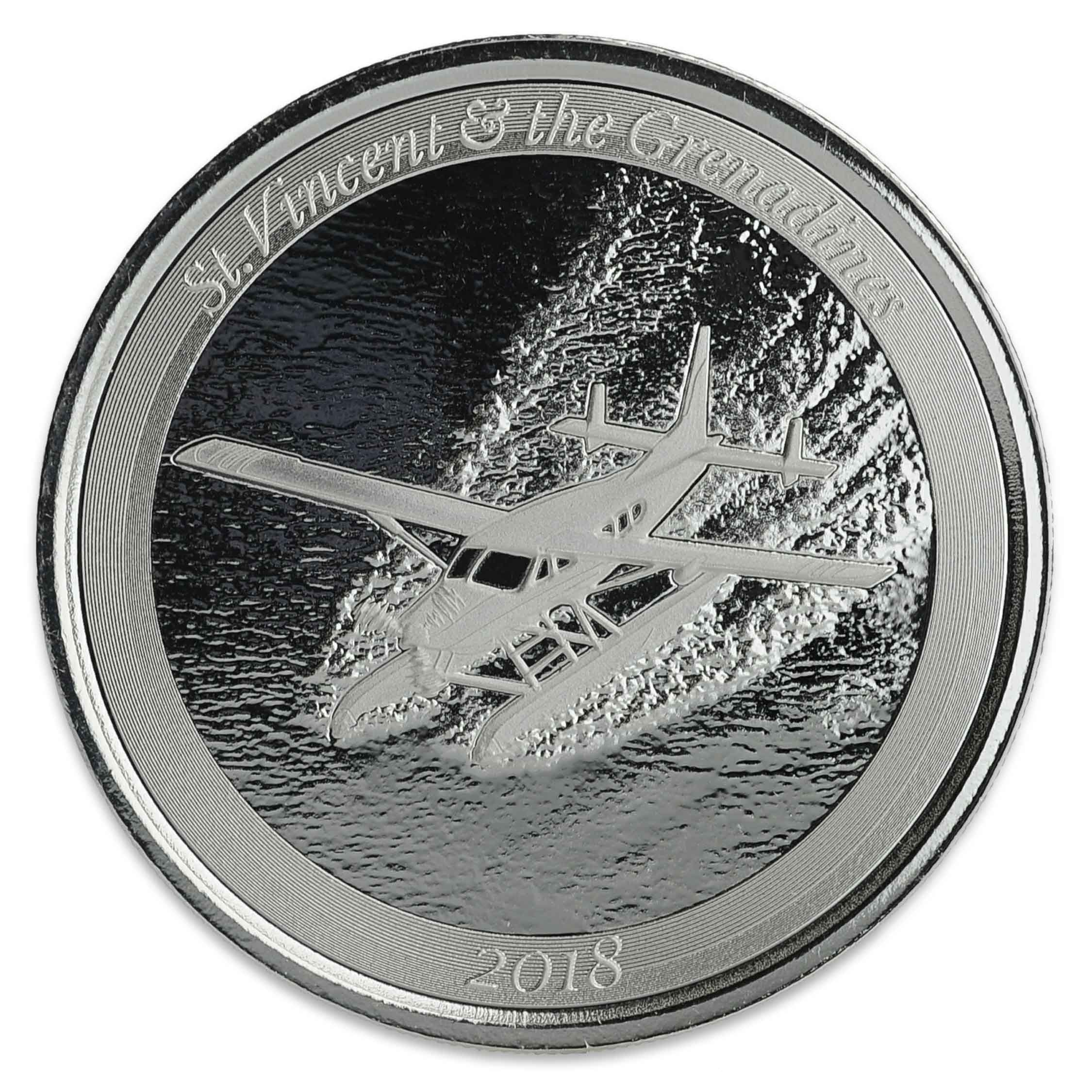 2018 EC8 St. Vincent & the Grenadines Seaplane 1 oz Silver Coin