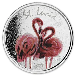 2018 EC8 St. Lucia Flamingo 1 oz Silver Color Coin