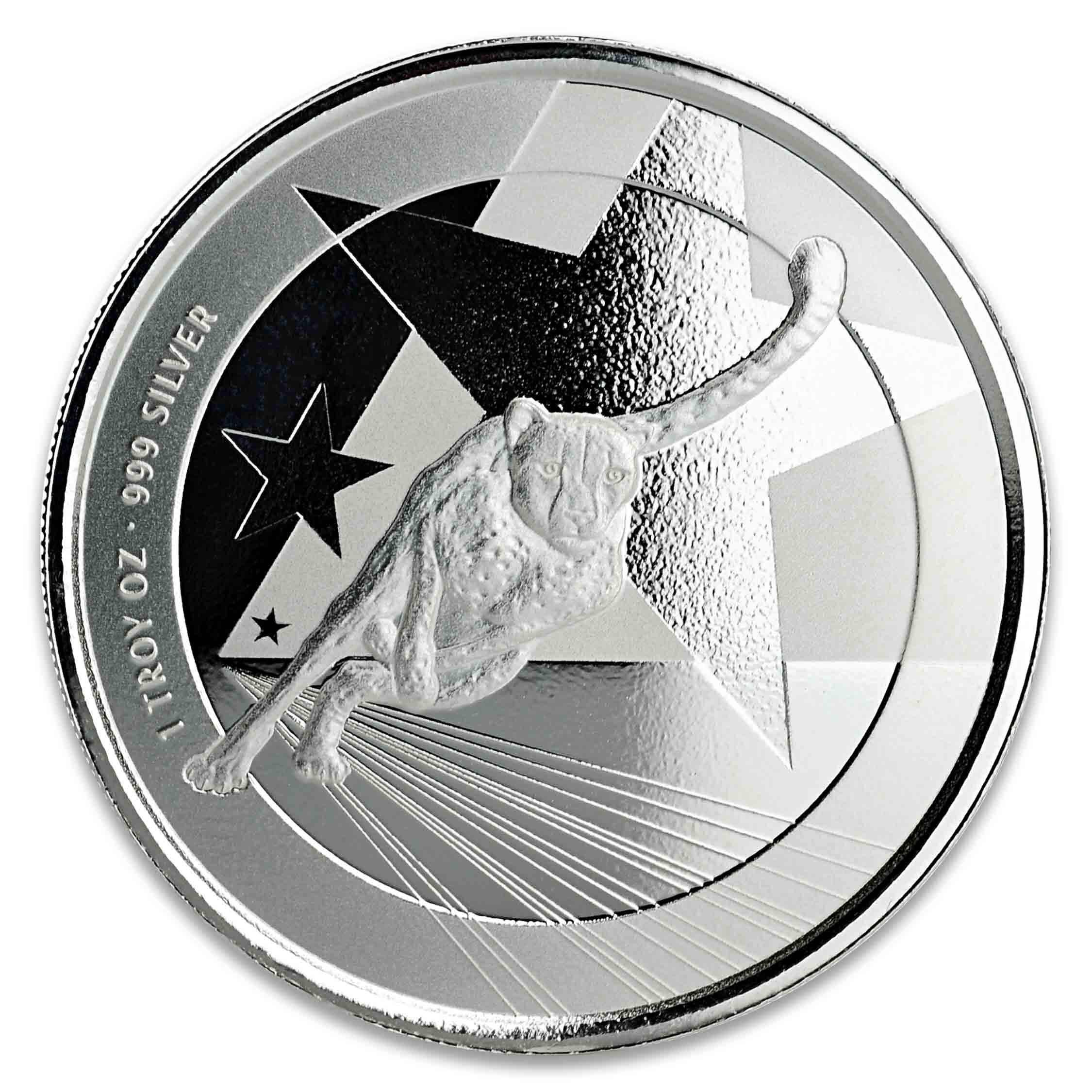 2019 Cameroon Cheetah 1 oz Silver Coin