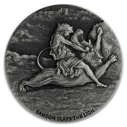 2019 Biblical Series | Samson Slays the Lion 2 oz Silver Coin