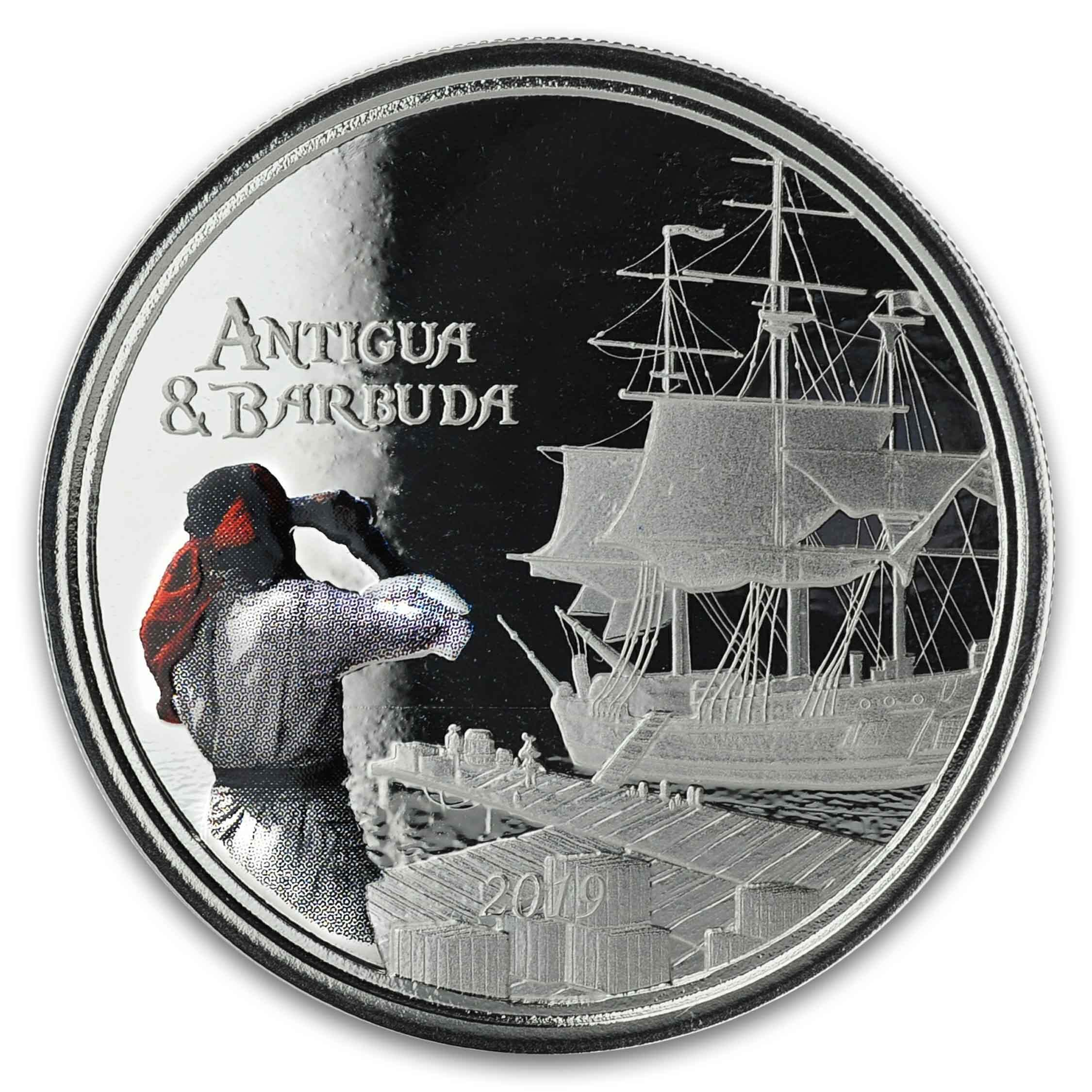 2019 EC8 Antigua & Barbuda “Rum Runner” 1 oz Silver Color Coin