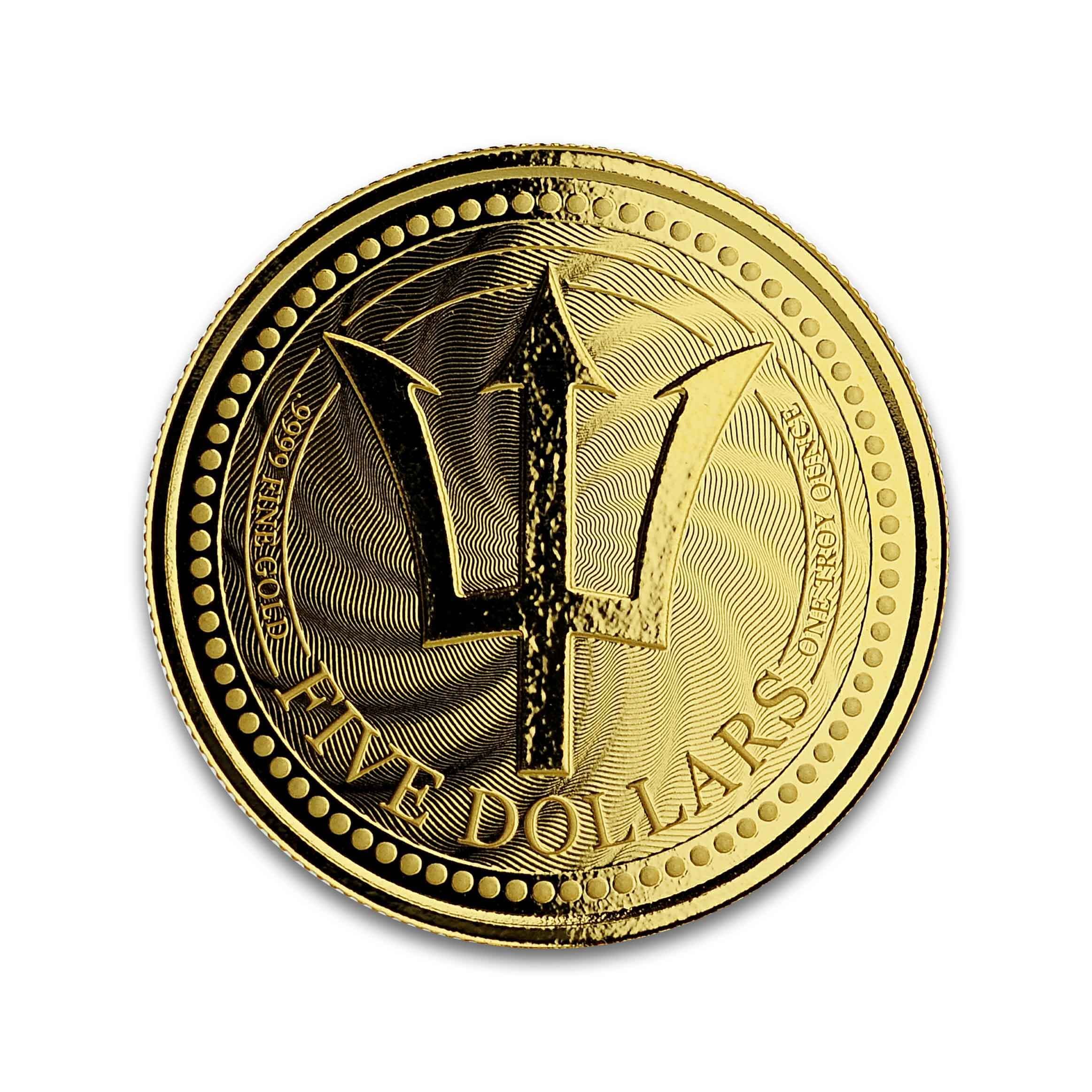 2019 Barbados Trident 1 oz Gold Coin Legal Tender 2019 Barbados Trident 1 oz Gold Coin Legal Tender