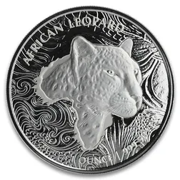 2019 Ghana African Leopard 1 oz Silver Coin