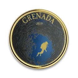 2019 EC8 Grenada "Diving Paradise" 1 oz Gold Color Coin