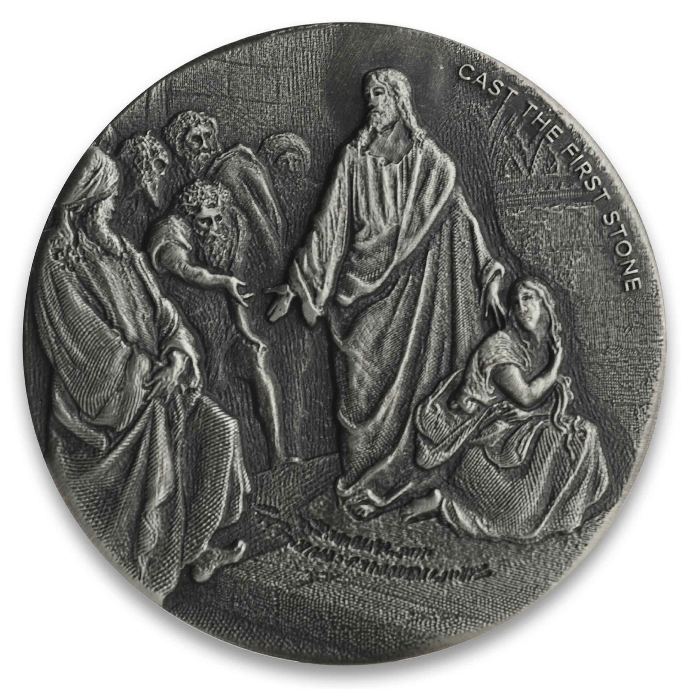 2019 Biblical Series | Cast the First Stone 2 oz Silver Coin
