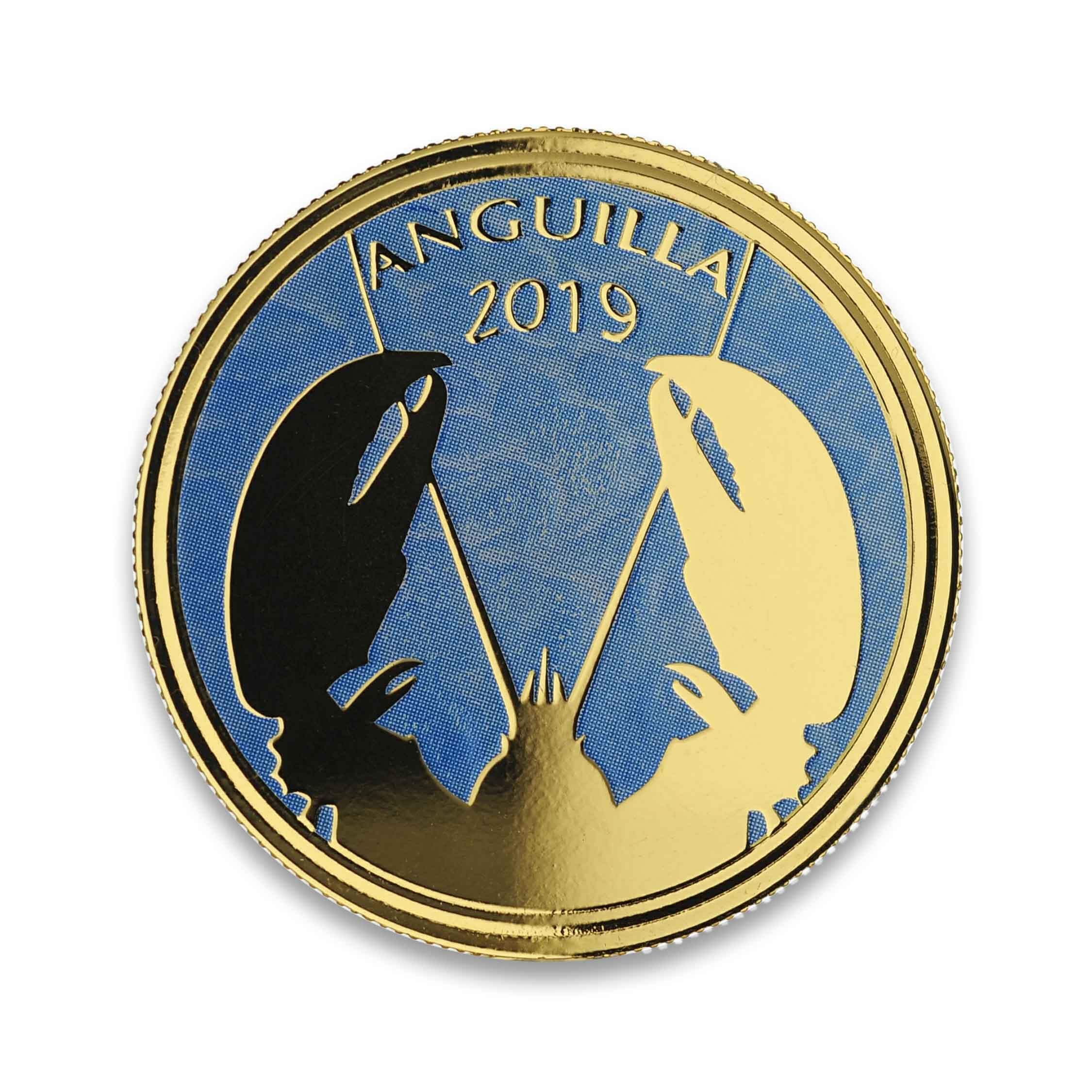 2019 EC8 Anguilla “Lobster” 1 oz Gold Color Coin