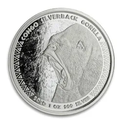 2020 Congo Gorilla 1 oz Silver Coin