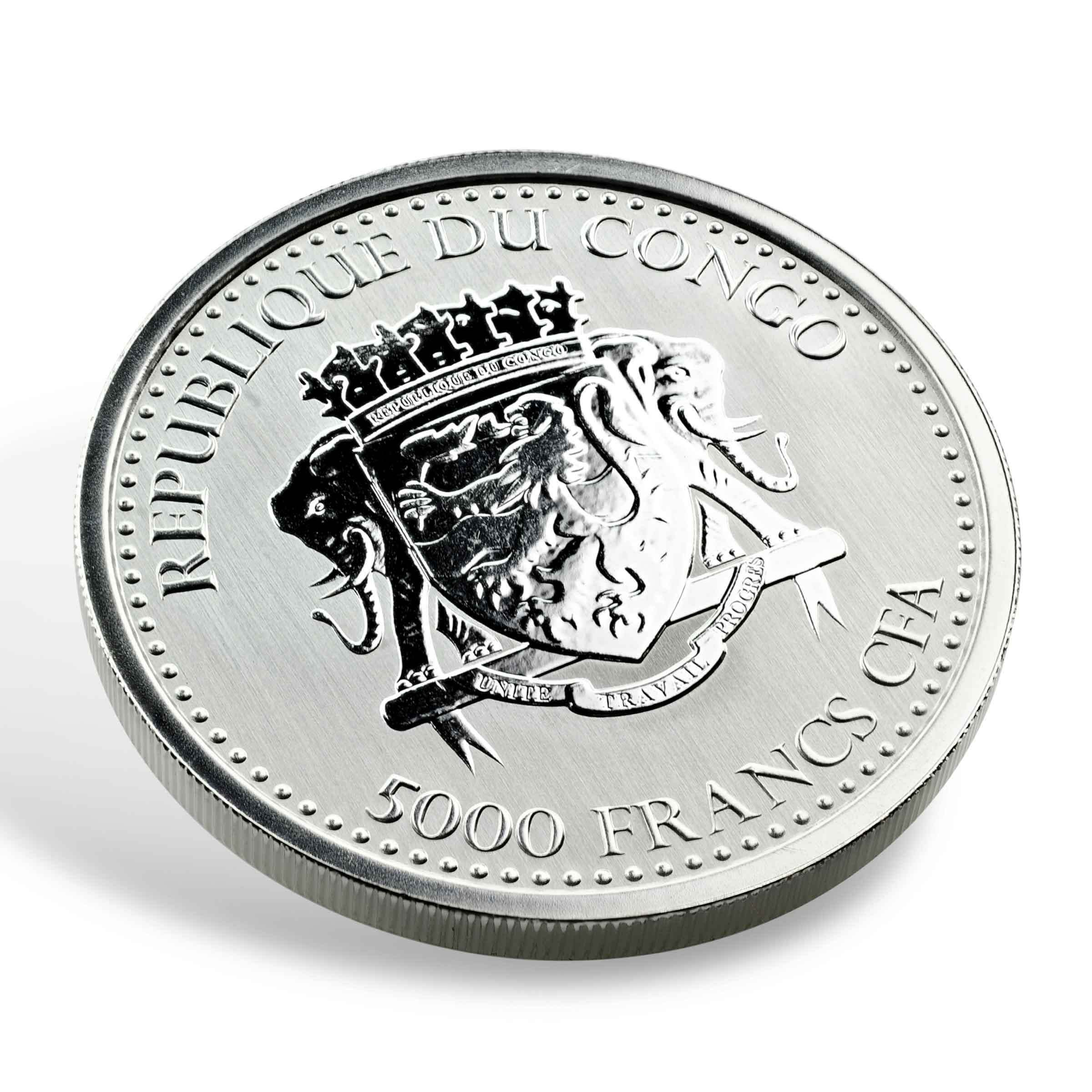 2020年 コンゴ 「シルバーバック ゴリラ」 純銀 1オンス銀貨 2020 Congo Silverback Gorilla 1 oz Silver Coin