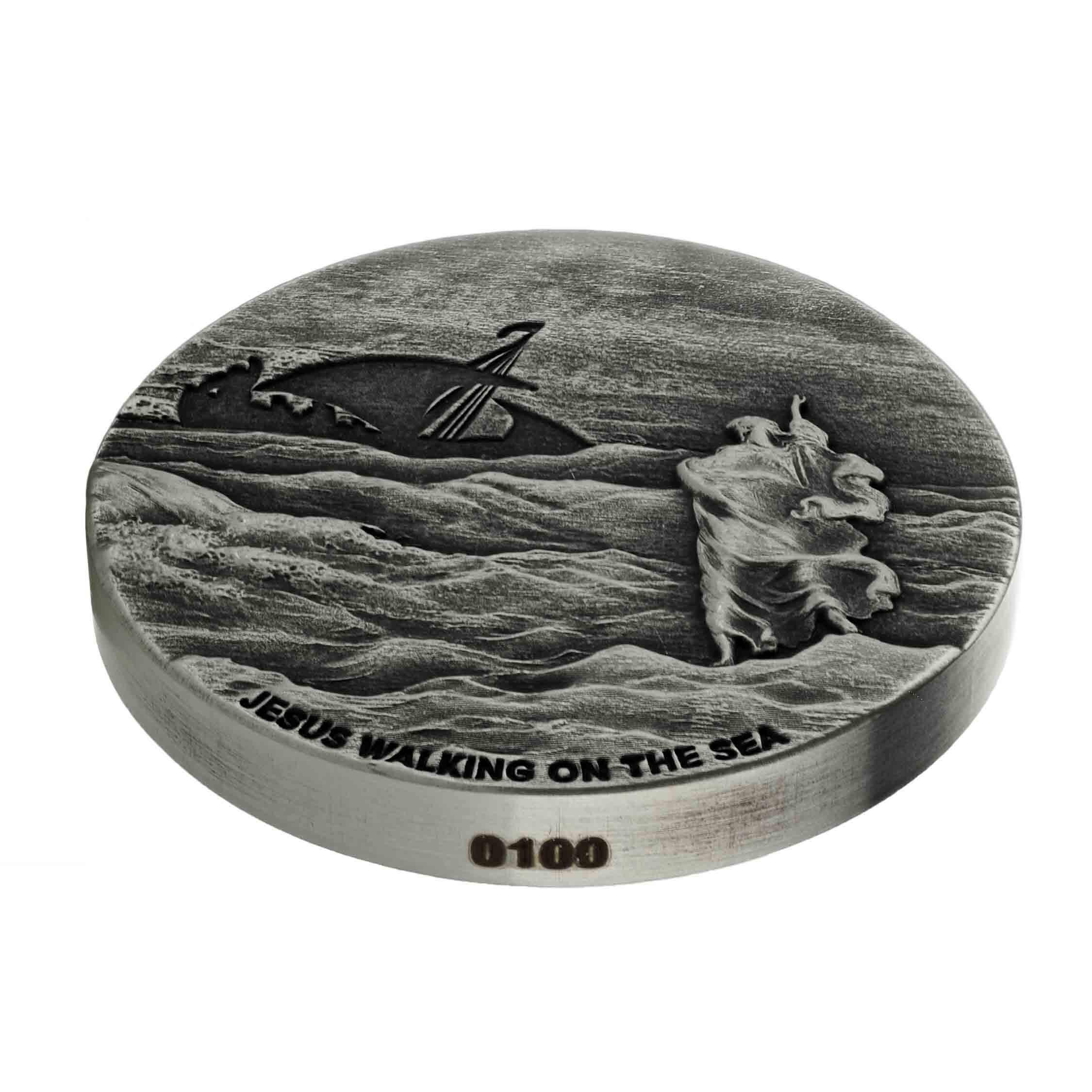 湖の上を歩くイエス（Jesus Walking on the Sea）２oz銀貨 2020 Biblical Series | Jesus Walking on the Sea 2 oz Silver Coin