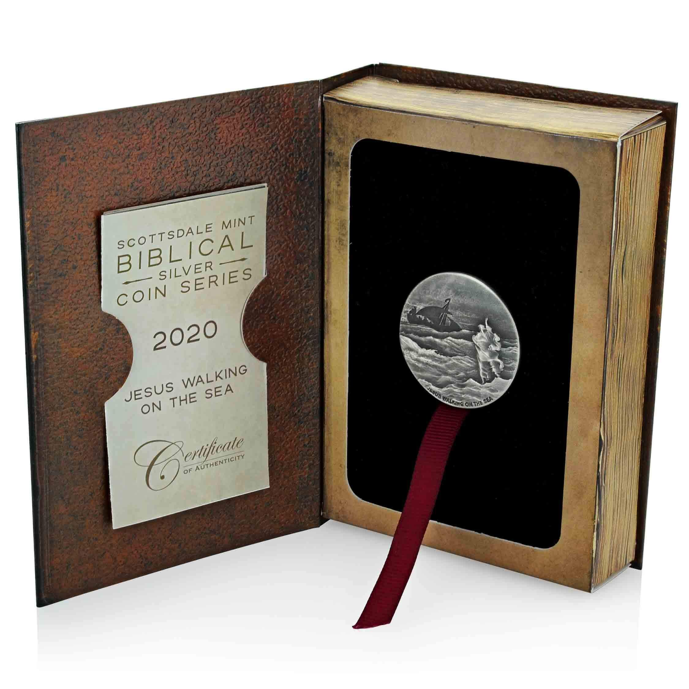 湖の上を歩くイエス（Jesus Walking on the Sea）２oz銀貨 2020 Biblical Series | Jesus Walking on the Sea 2 oz Silver Coin