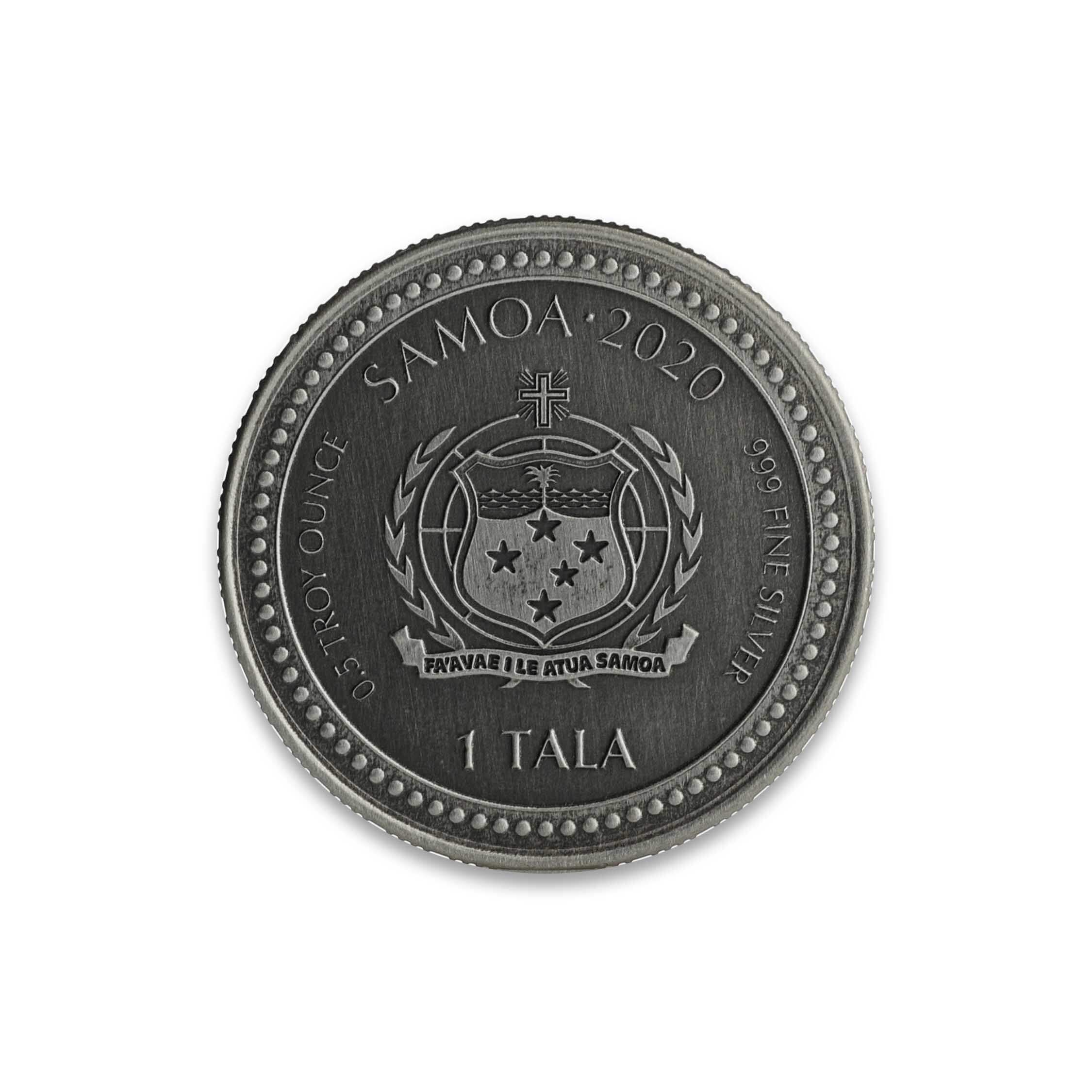2020 Samoa Serpent of Milan Half-Ounce Antique-Proof Silver Coin