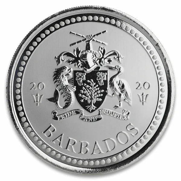 2020 Barbados Trident Silver - 1 Oz Silver Coin