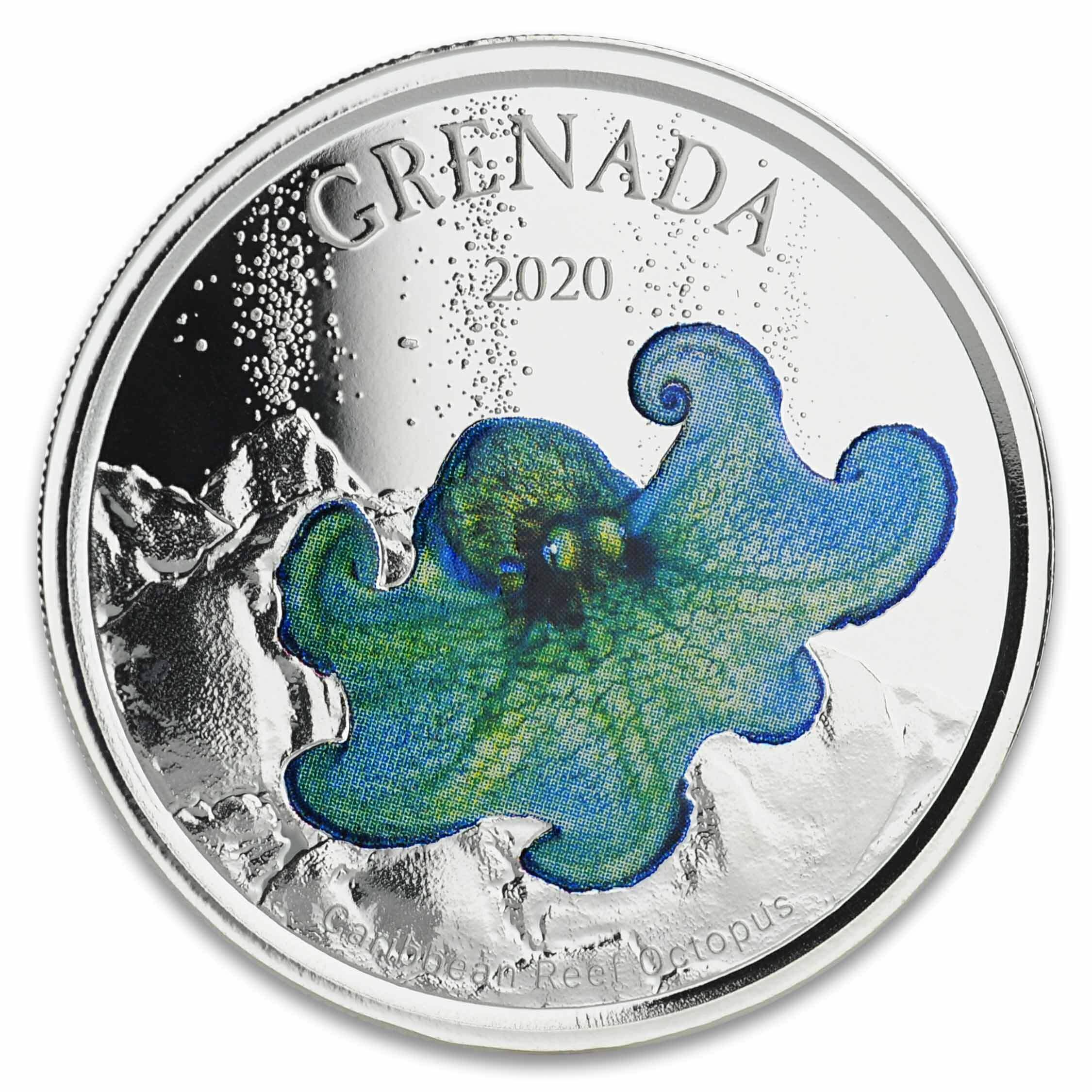 2020 EC8 Grenada “Octopus” 1 oz Silver Color Coin