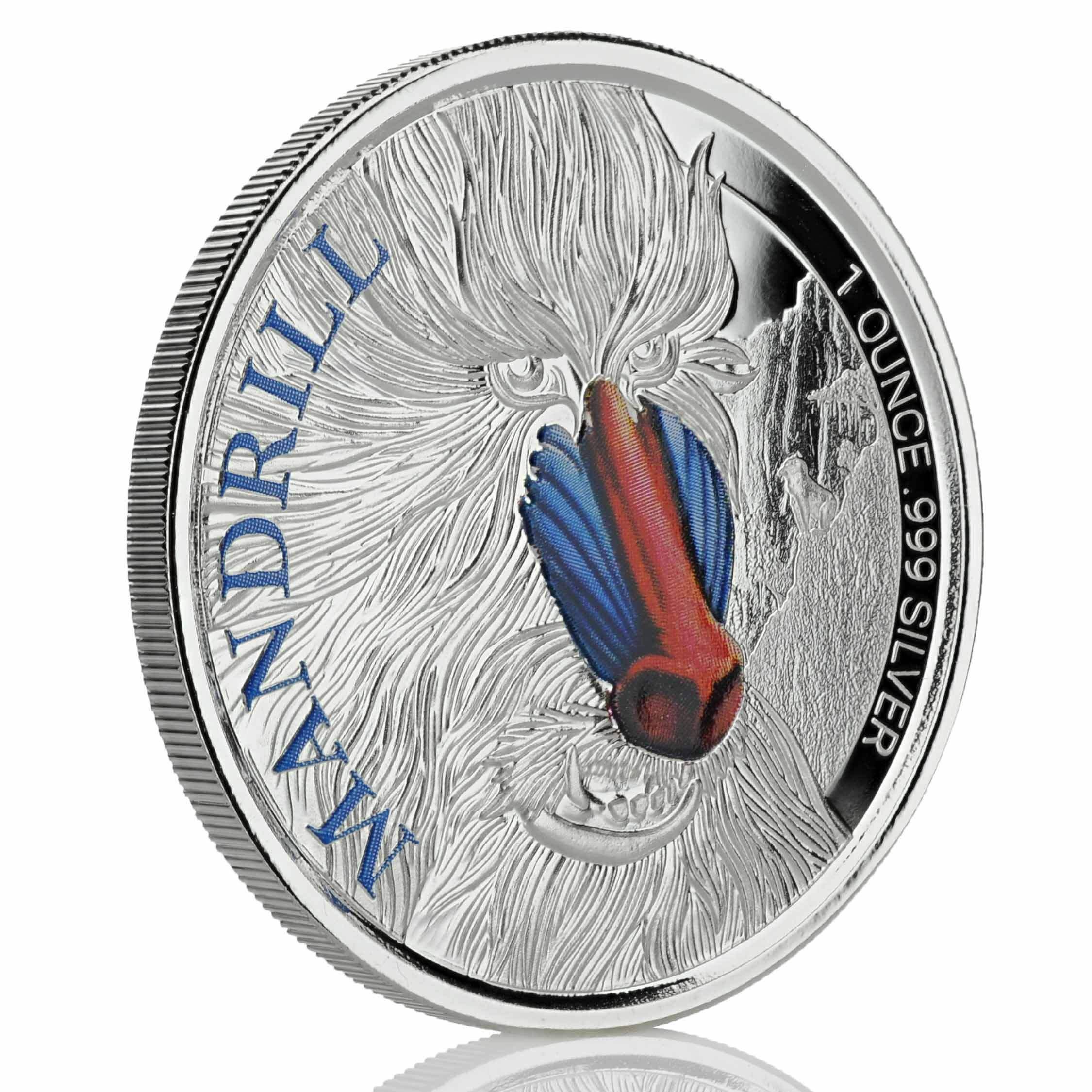 カメルーン マンドリル 銀貨 2020年 1オンス 2020 Cameroon Mandrill 1 oz Silver Color Coin