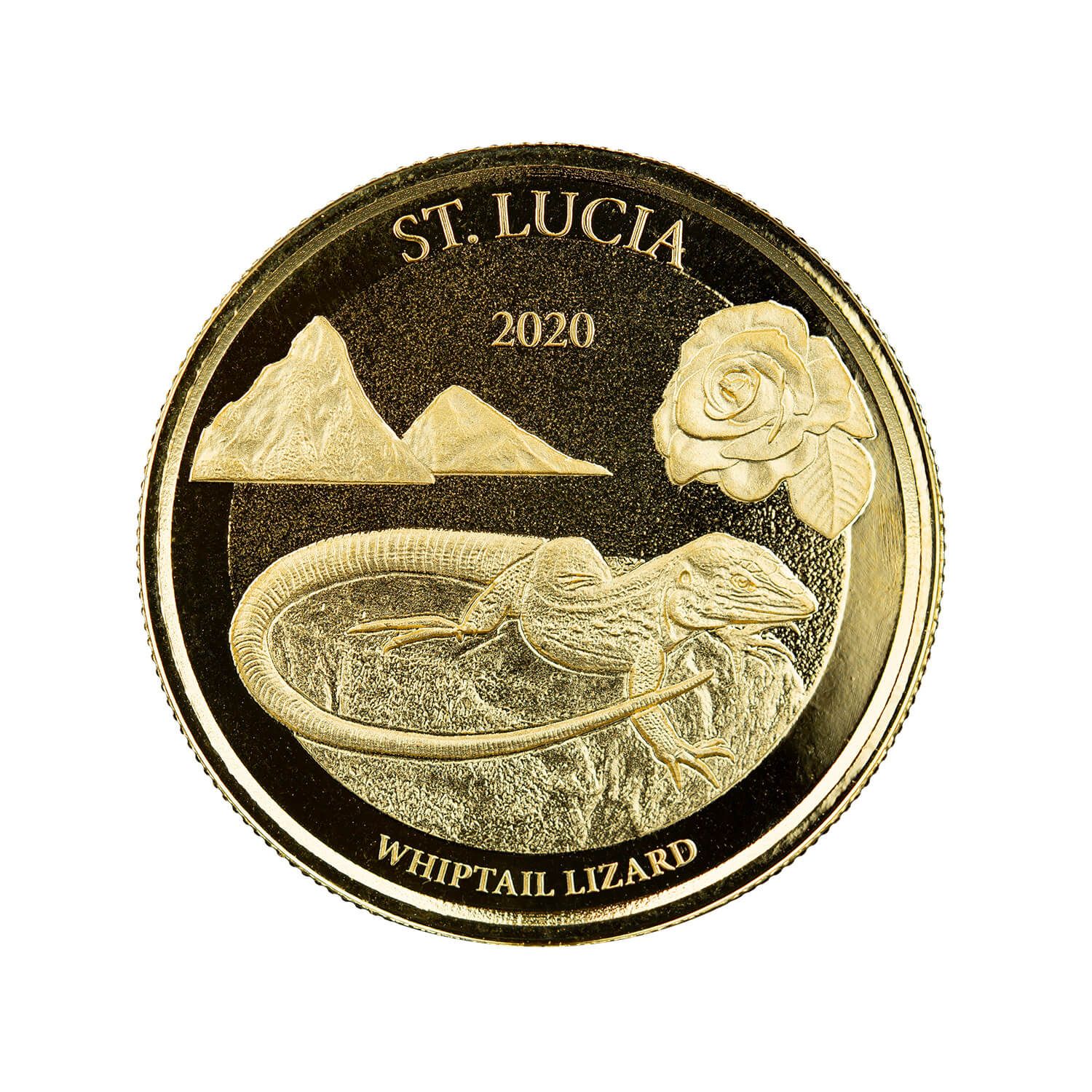 2020 EC8 St. Lucia “Whiptail Lizard” 1 oz Gold Coin