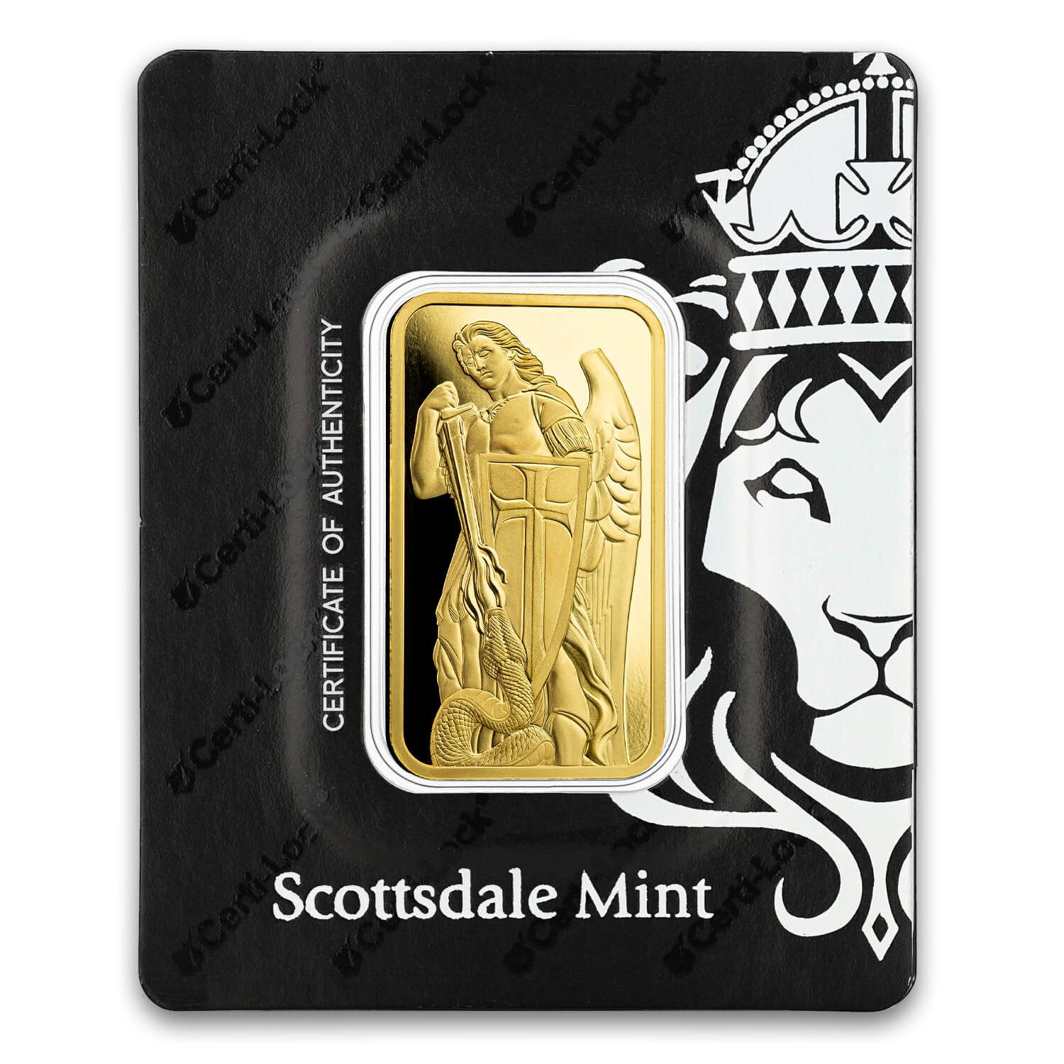 Scottsdale Mint – Archangel Michael 1 oz Gold Bar