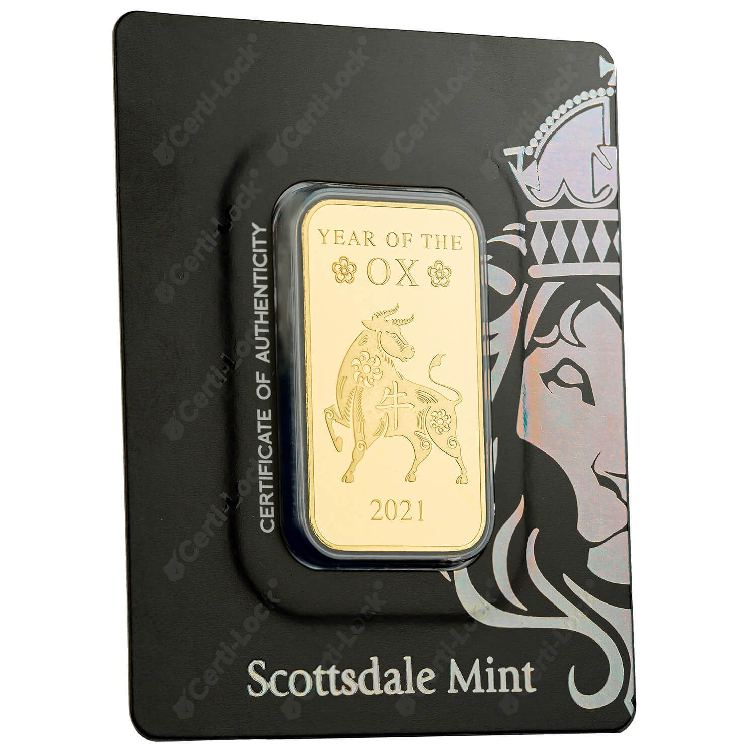 ★限定オンリー１セット★大感謝セールGIFT♡【ゴールデン♢クリスタルワールド】 2021 Year of the Ox 1 oz Gold Bar | Scottsdale Mint