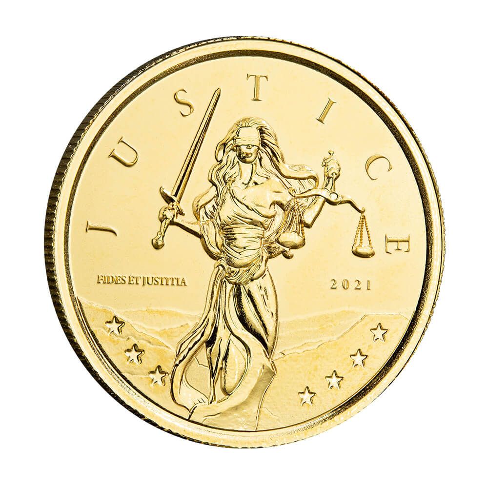 2021 Gibraltar Lady Justice 1 oz Gold Coin