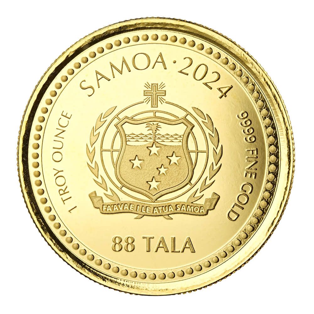 2024 Samoa Year of the Dragon 1 oz Gold Coin Lunar New Year Bullion