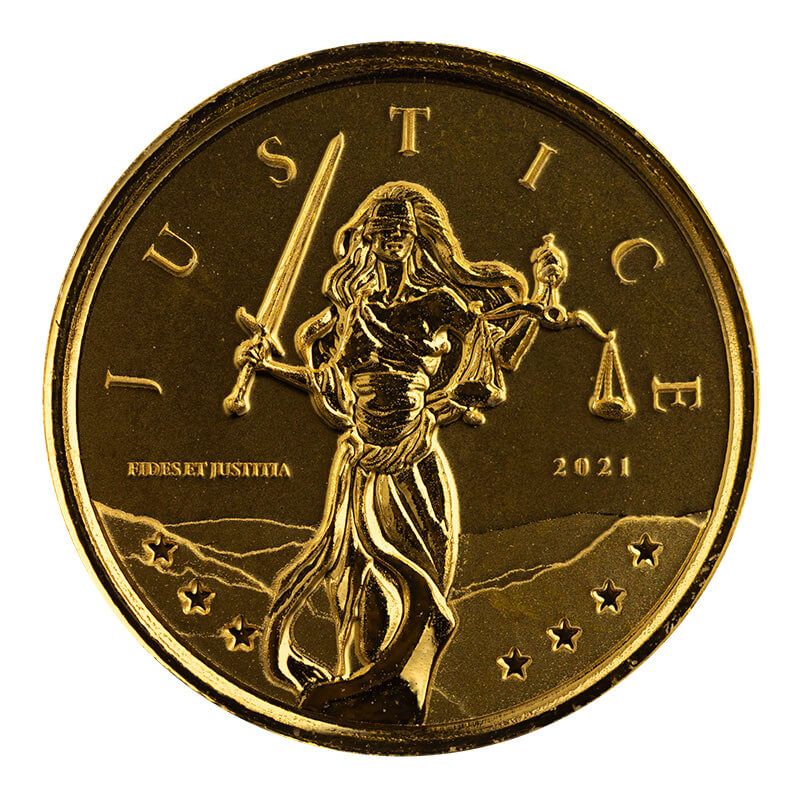 PMG鑑定済　０ユーロ 2021 Gibraltar Lady Justice 1/10th oz Gold Coin
