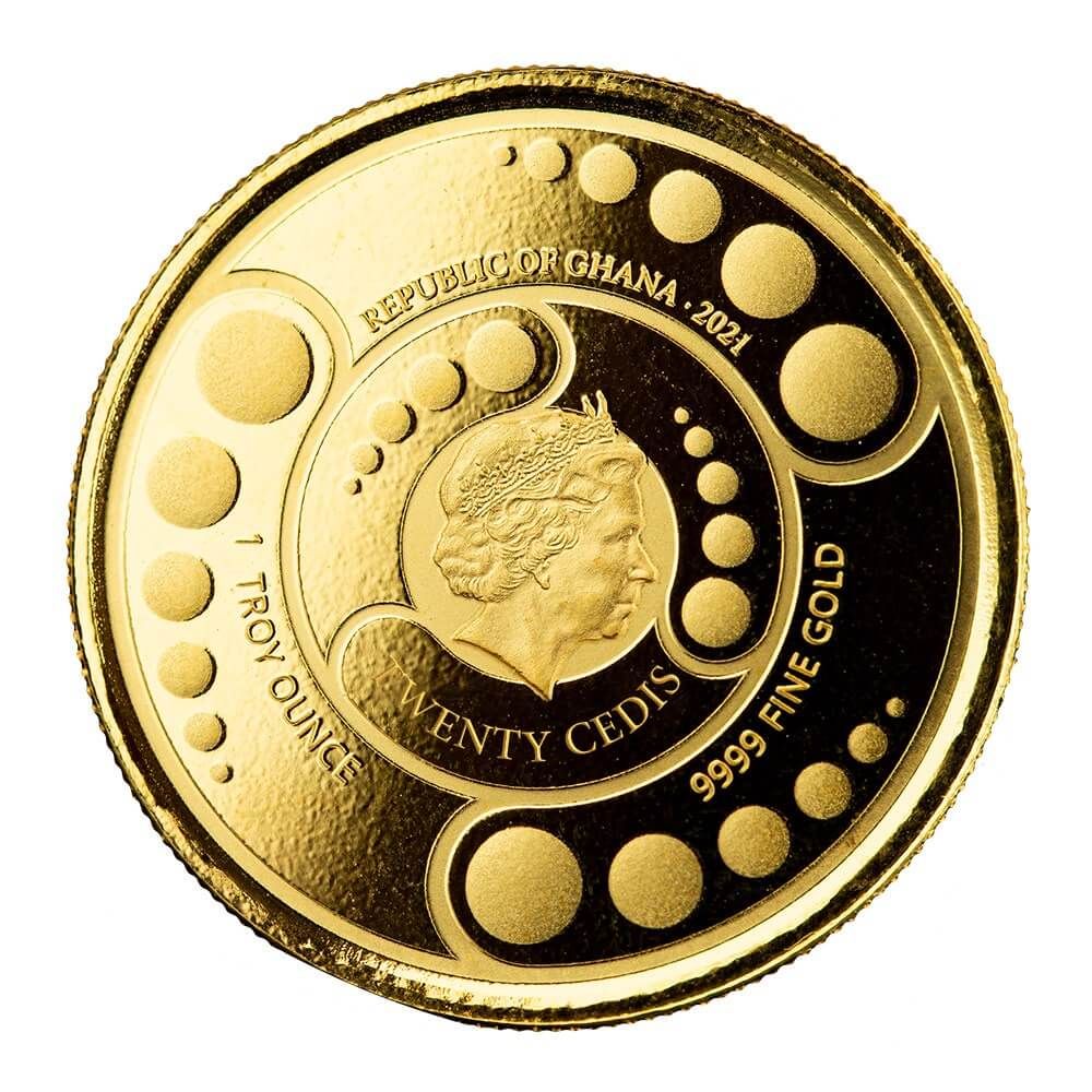 2021 Ghana Alien 1 oz Gold Proof with Color Coin