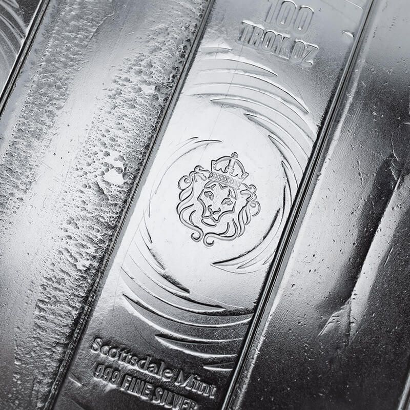 Scottsdale 100 oz Long Cast Silver Bar | Scottsdale Mint