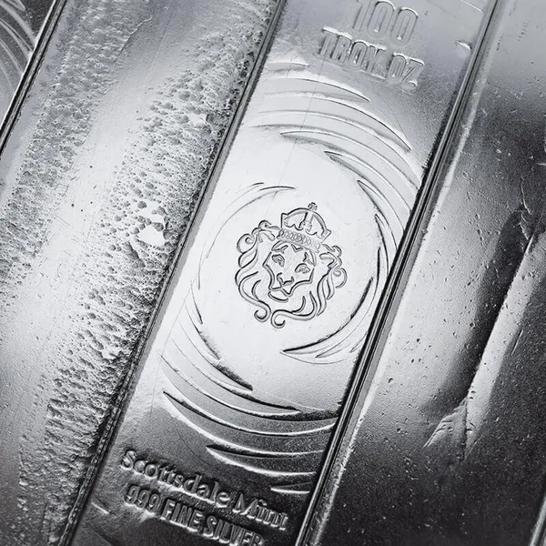 100 Oz Long Cast Silver Bar